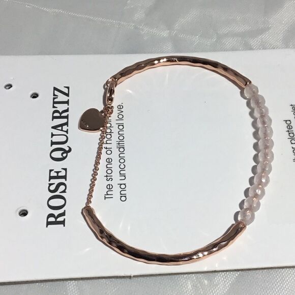 Unwritten Rose Quartz (4mm) Bangle Bracelet (G1) - Picture 4 of 5